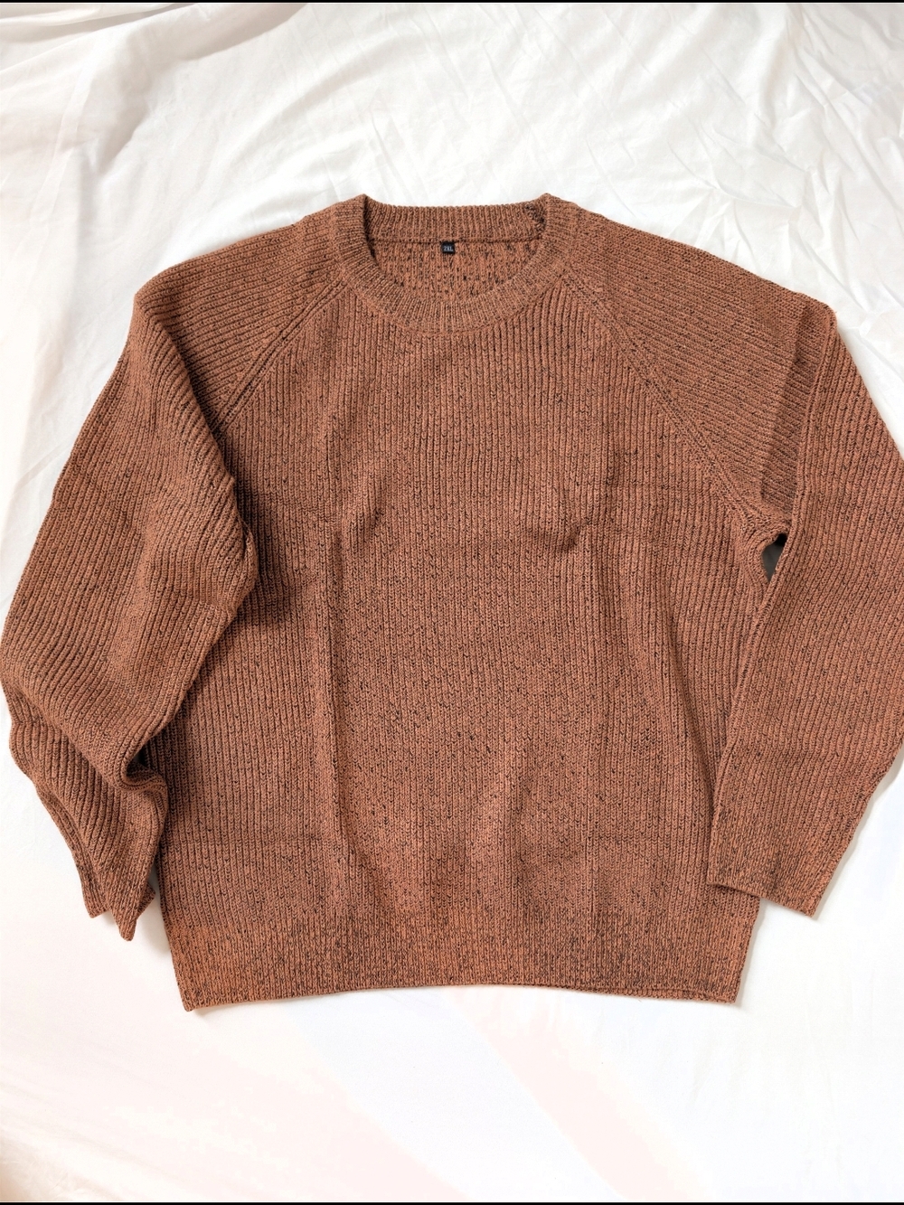 Men's XXL Sweater Speckled Burnt Orange